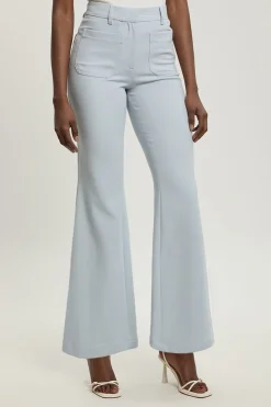 Pantalon Droit Petite À Poches En Tissu Stretch Compact