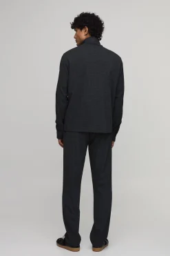Pantalon Droit À Plis Frontaux Micro Carreaux Coordonné
