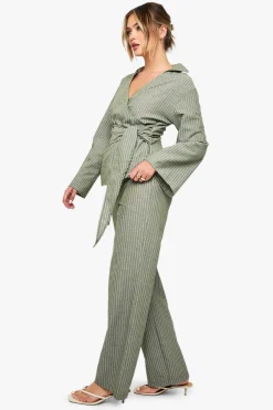 Pantalon droit rayé