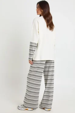 boohoo Pantalon Droit À Rayures<Femme Pantalons|Tailleurs