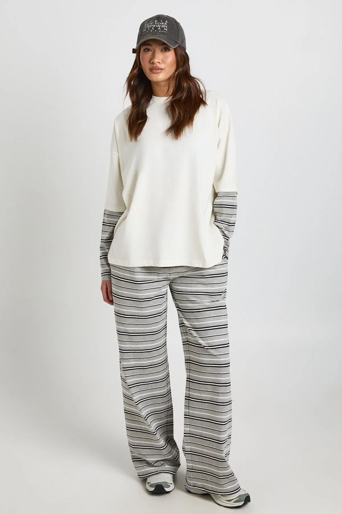 boohoo Pantalon Droit À Rayures<Femme Pantalons|Tailleurs