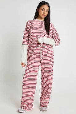 Pantalon Droit À Rayures