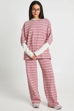 Pantalon Droit À Rayures