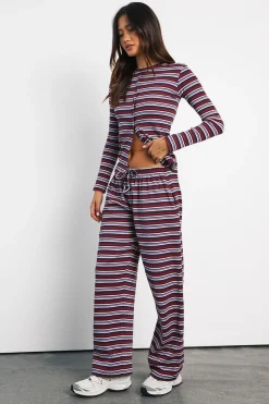 Pantalon Droit À Rayures