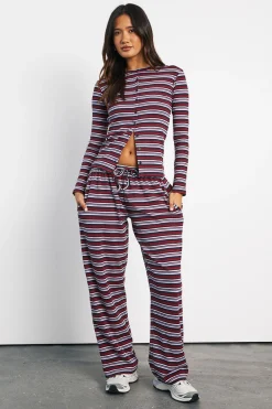 Pantalon Droit À Rayures