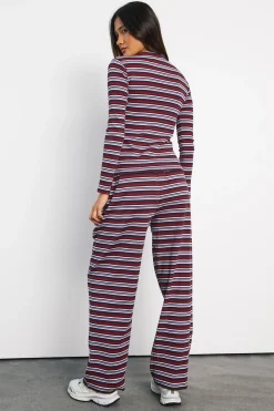 Pantalon Droit À Rayures