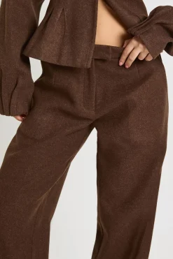 Pantalon droit style laine