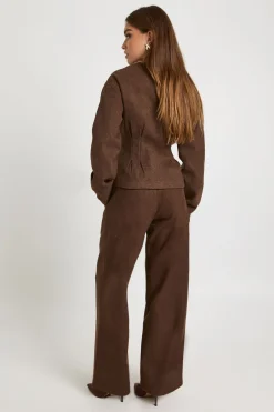 Pantalon droit style laine