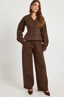 Pantalon droit style laine