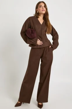 Pantalon droit style laine