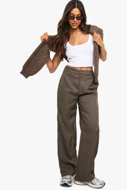Pantalon droit sur mesure à carreaux ton sur ton