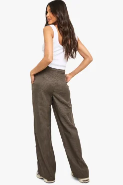 Pantalon droit sur mesure à carreaux ton sur ton