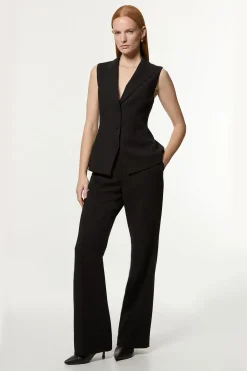 KarenMillen Pantalon droit sur mesure stretch compact essentiel<Femme Pantalons|Tailleurs