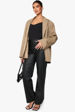 Pantalon droit synthétique