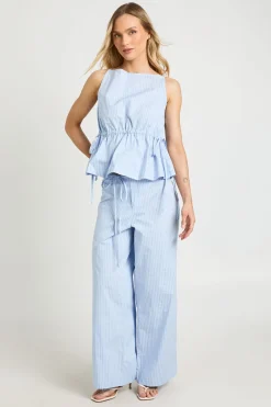 Pantalon Droit Taille Basse Avec Détail Nœud Petite