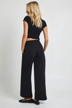 Pantalon droit à taille basse avec ceinture pour petites