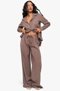 Pantalon droit taille basse Crinkle
