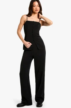 boohoo Pantalon Droit Taille Haute<Femme Pantalons