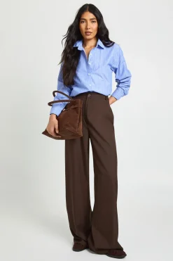 boohoo Pantalon Droit Taille Haute<Femme Pantalons