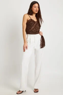 Pantalon Droit Taille Haute Essentiel Coupe Ajustée Pour Grandes Tailles
