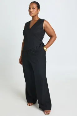 Pantalon Droit Taille Haute Grande Taille