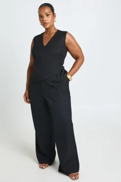 Pantalon Droit Taille Haute Grande Taille