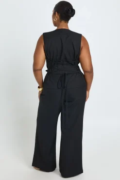 Pantalon Droit Taille Haute Grande Taille