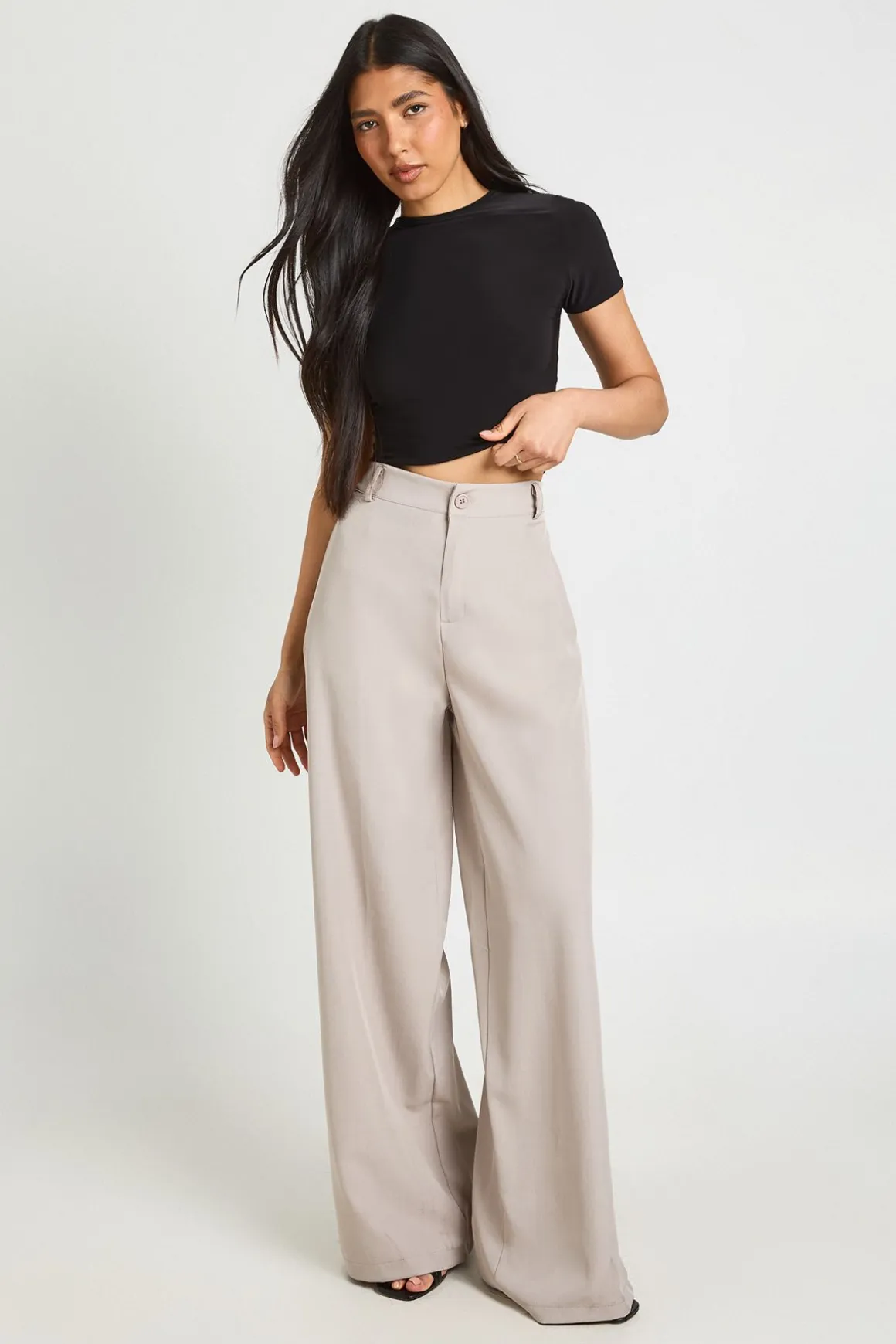 Pantalon Droit Taille Haute Pour Grandes Tailles