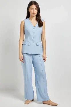 Pantalon Droit à Taille Élastique