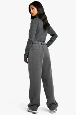 boohoo Pantalon Droit Tailleur Coupe Petite<Femme Pantalons|Tailleurs