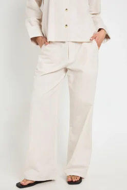 boohoo Pantalon Droit Tailleur En Mélange De Lin<Femme Pantalons