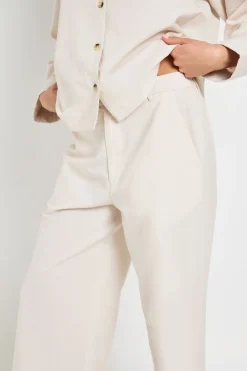 boohoo Pantalon Droit Tailleur En Mélange De Lin<Femme Pantalons