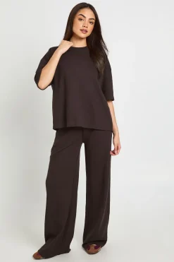Pantalon Droit À Texture Gaufré