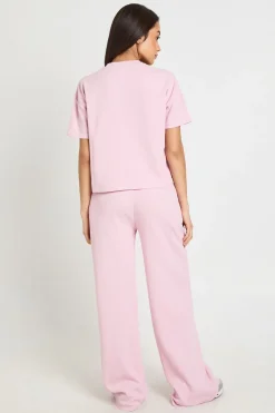 Pantalon Droit À Texture Gaufre