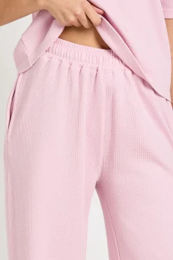 Pantalon Droit À Texture Gaufre