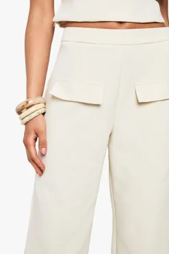 boohoo Pantalon droit tissé sur mesure avec poche avant<Femme Pantalons|Tailleurs