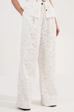 Pantalon Droit Tissé Tall à Découpes Ajourées
