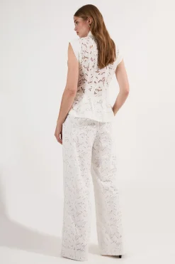 Pantalon Droit Tissé Tall à Découpes Ajourées