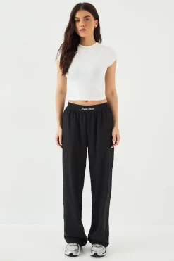 Pantalon DSGN Studio à Taille Élastique et Jambe Droite