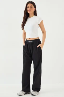 Pantalon DSGN Studio à Taille Élastique et Jambe Droite