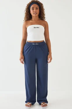 Pantalon DSGN Studio à Taille Élastique et Jambe Droite