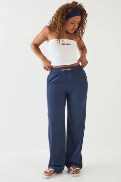 Pantalon DSGN Studio à Taille Élastique et Jambe Droite