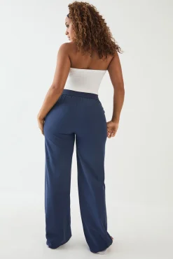Pantalon DSGN Studio à Taille Élastique et Jambe Droite