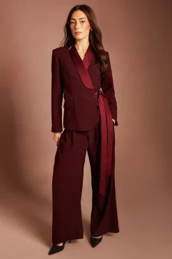 Coast Pantalon À Détail De Bande Satinée<Femme Pantalons|Satin Et Dentelle