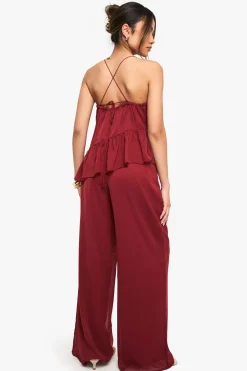 Pantalon en chiffon tissé