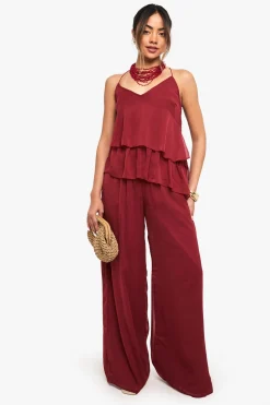 Pantalon en chiffon tissé
