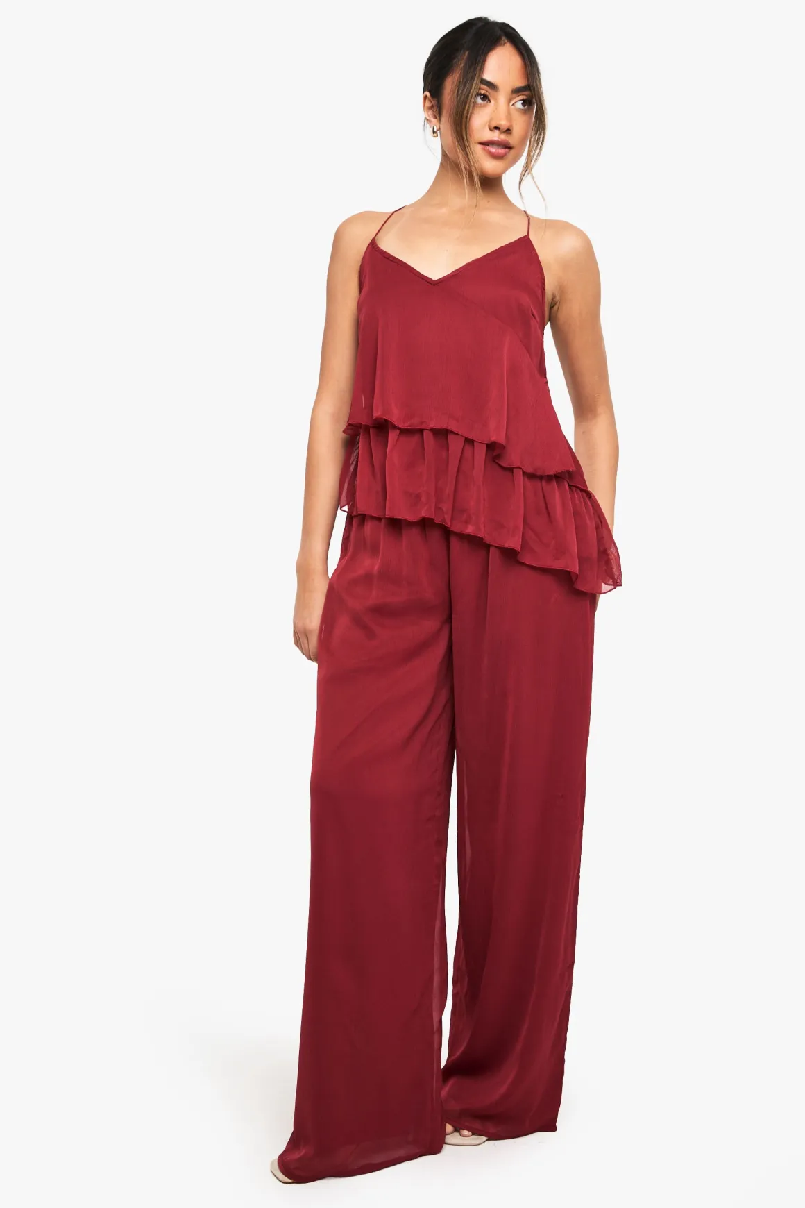 Pantalon en chiffon tissé