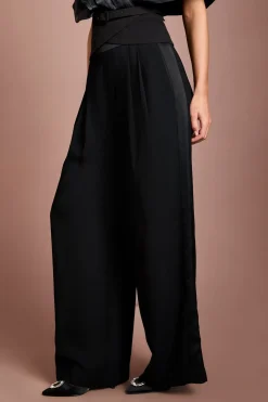 Pantalon En Crêpe À Plis