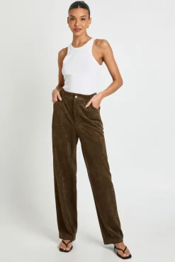 boohoo Pantalon En Daim À Jambes Évasées<Femme Pantalons