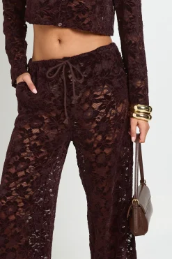 Pantalon En Dentelle Avec Taille À Cordon